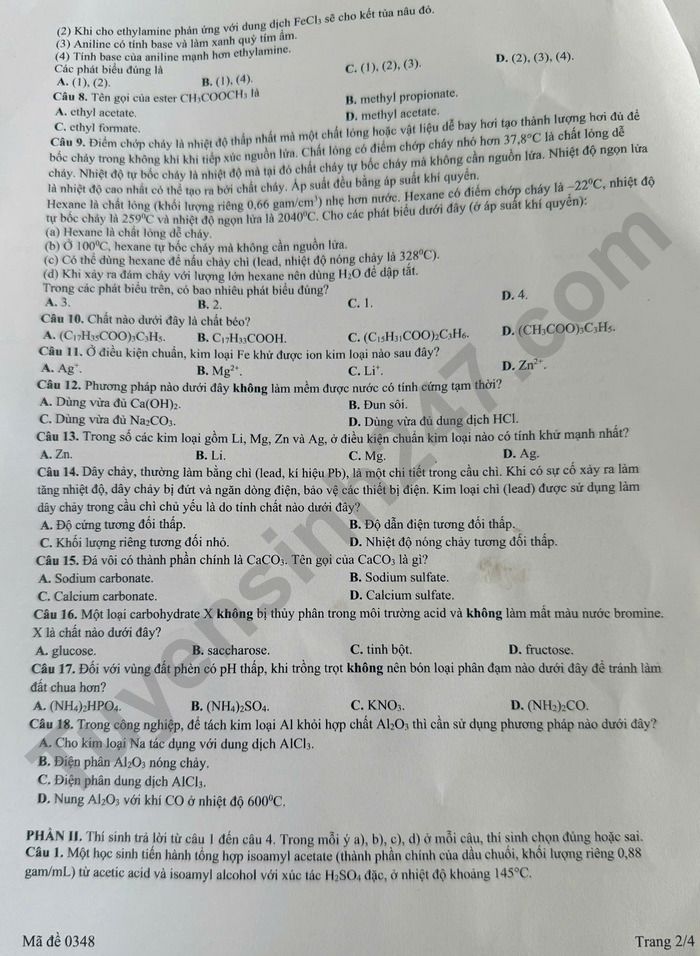 De thi thu tot nghiep THPT 2025 mon Hoa - So GDDT Long An (Co dap an)