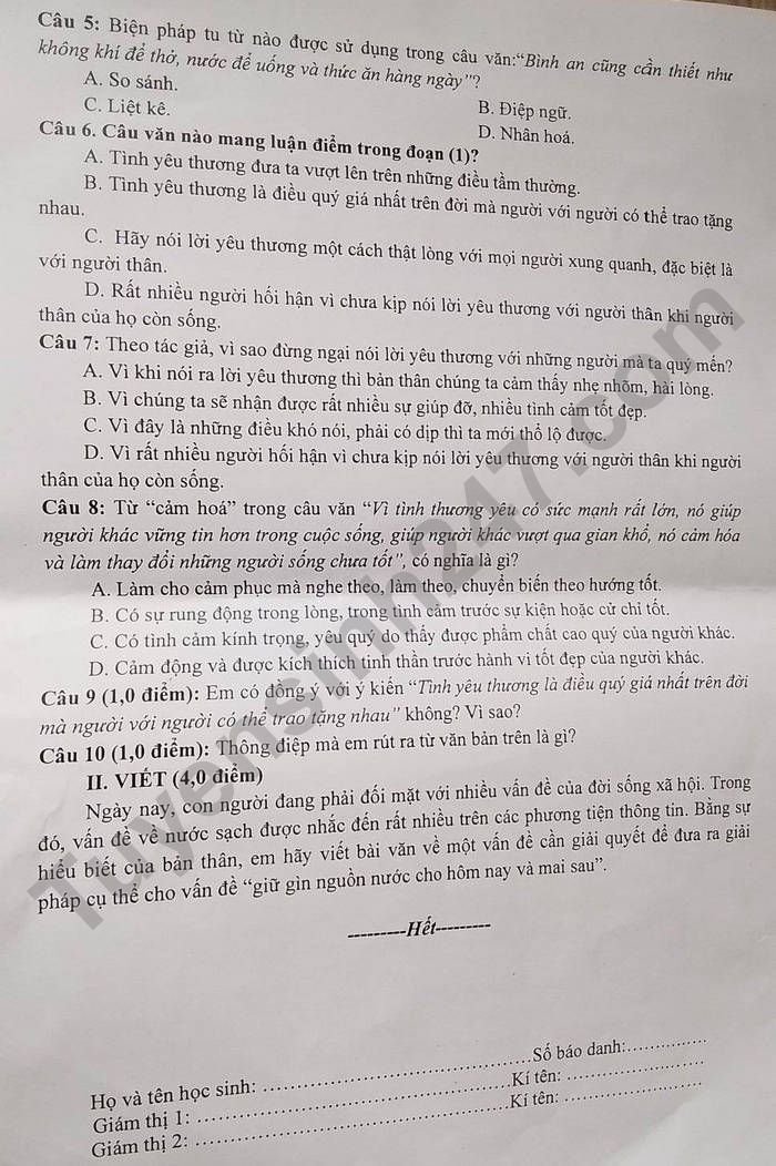 De thi hoc ki 2 lop 9 mon Van 2025 - THCS Phan Chu Trinh