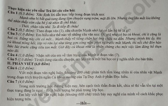 De thi thu vao lop 10 mon Van nam 2025 - So GD Lang Son