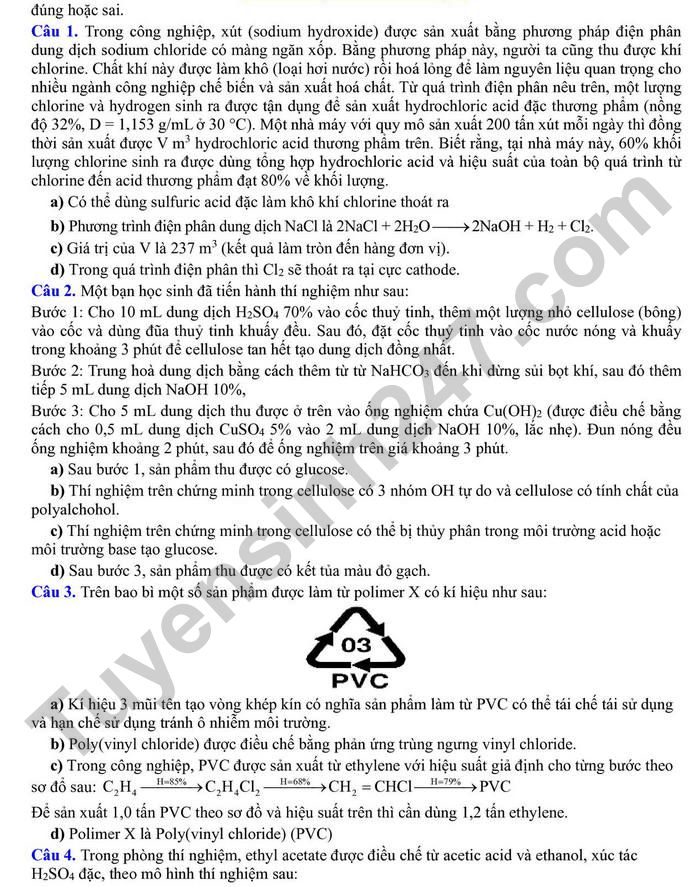 De thi thu tot nghiep THPT 2025 mon Hoa - So GDDT Dak Lak