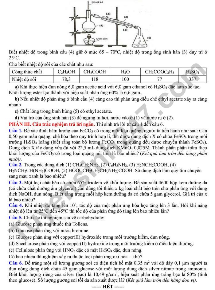 De thi thu tot nghiep THPT 2025 mon Hoa - So GDDT Dak Lak