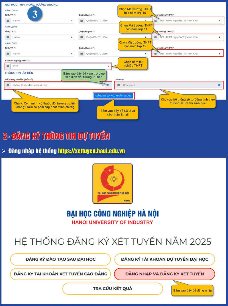 Huong dan dang ki xet tuyen Dai hoc Cong nghiep Ha Noi 2025