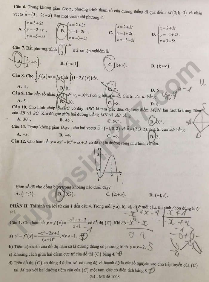 De thi thu mon Toan tot nghiep THPT 2025 - So GDDT Bac Giang (lan 2)