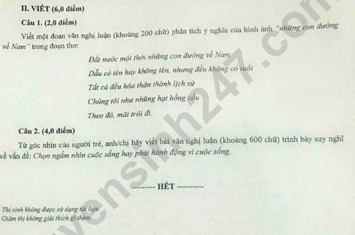 De thi thu tot nghiep THPT 2025 So GD Ca Mau - mon Van