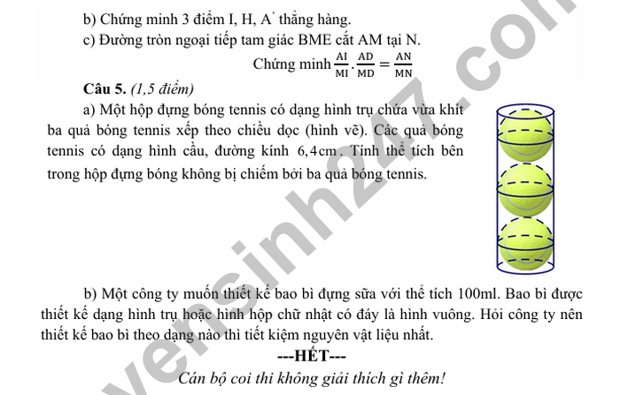 De thi thu mon Toan vao lop 10 nam 2025 - TX Hoang Mai (dot 2)