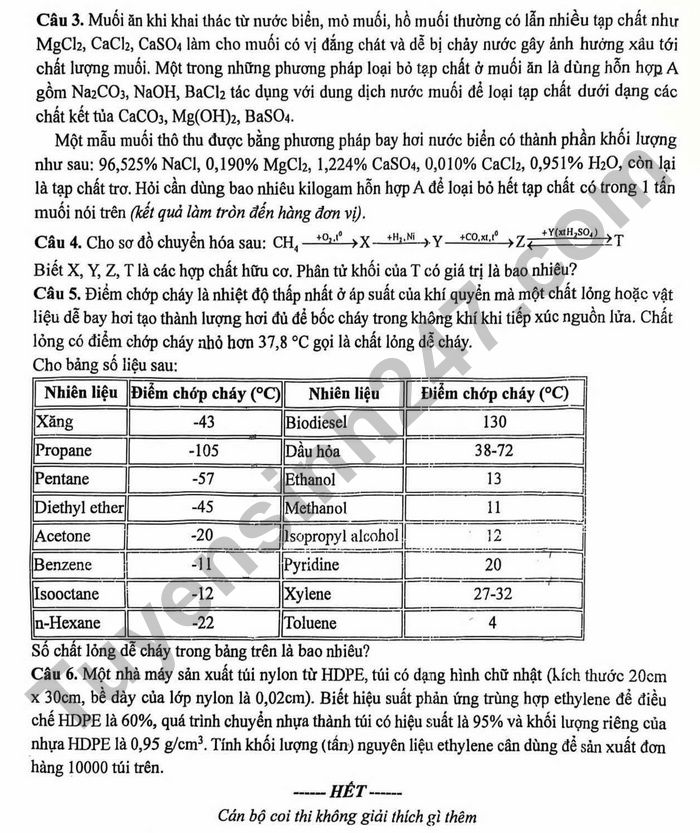 De thi thu mon Hoa tot nghiep THPT 2025 - THPT Chuyen Le Khiet (lan 2)
