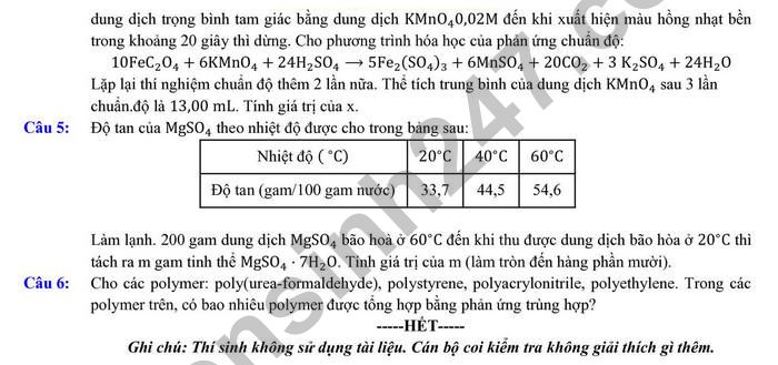 De thi thu tot nghiep THPT 2025 mon Hoa - TP Can Tho
