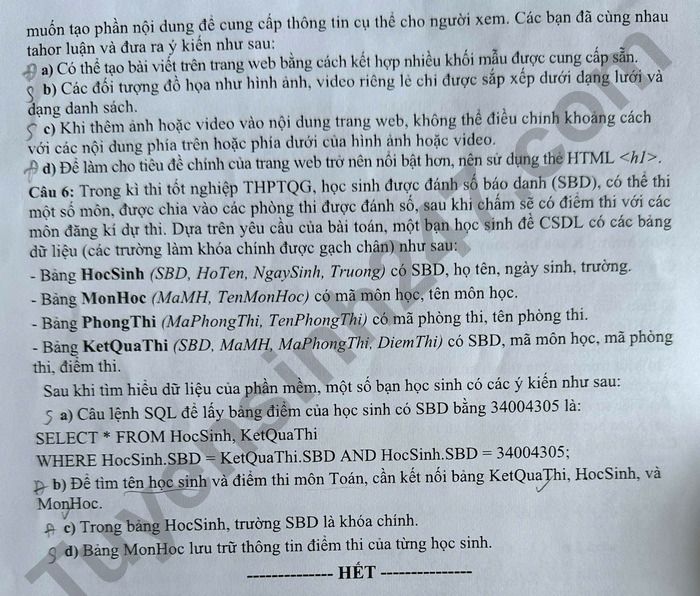 De thi thu mon Tin tot nghiep THPT 2025 - So GD Quang Nam