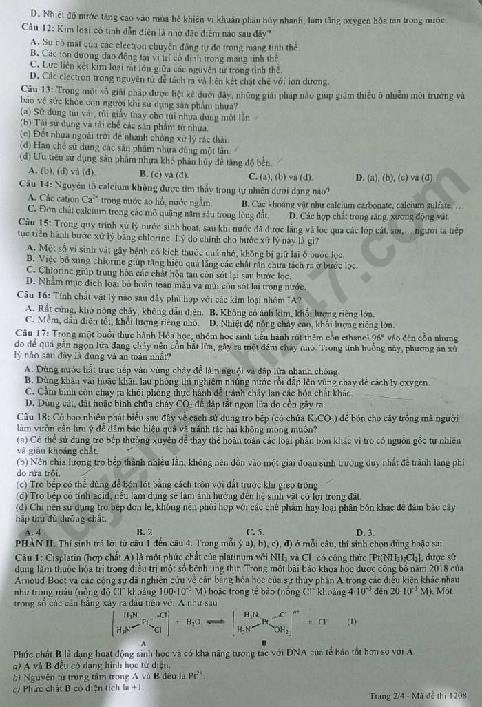 De thi thu tot nghiep THPT 2025 mon Hoa - So GDDT Lam Dong