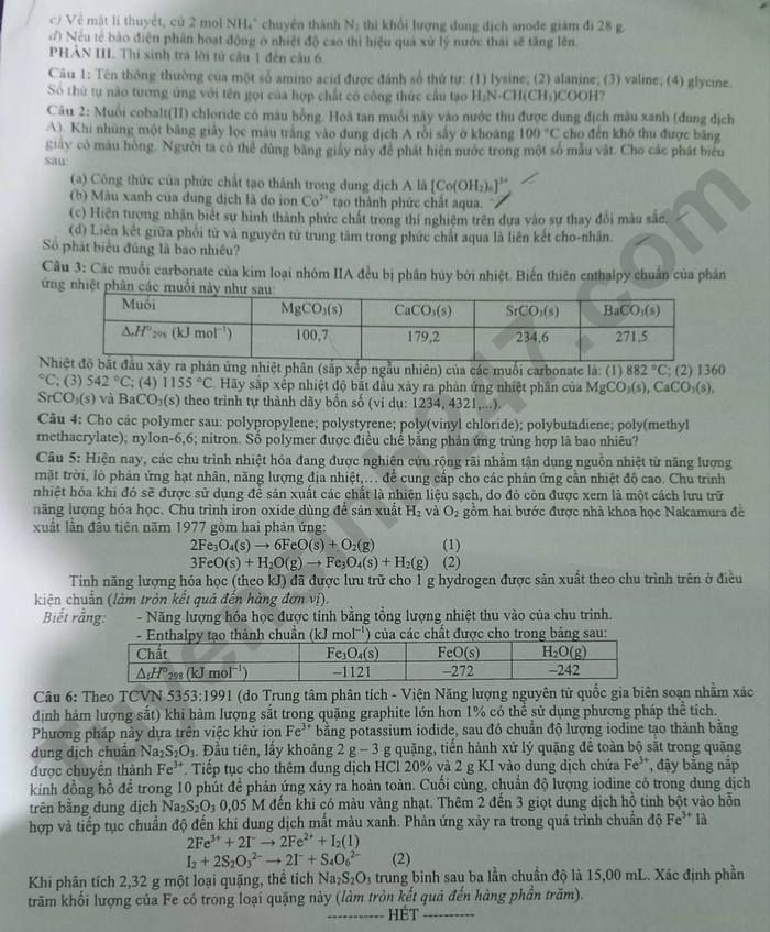 De thi thu tot nghiep THPT 2025 mon Hoa - So GDDT Lam Dong