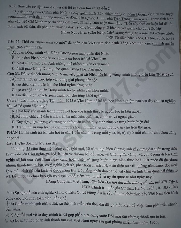 De thi thu tot nghiep THPT 2025 mon Su - So GDDT An Giang