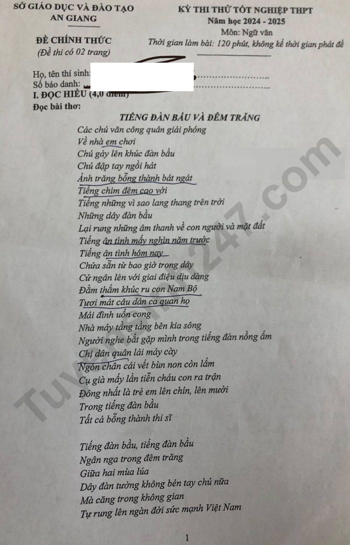 De thi thu tot nghiep THPT mon Van 2025 - tinh An Giang