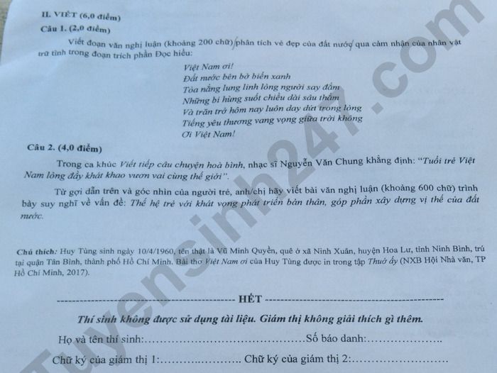 De thi thu tot nghiep THPT 2025 mon Van - So GD Tien Giang