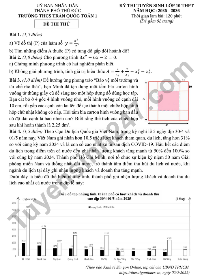 De thi thu vao lop 10 mon Toan 2025 - THCS Tran Quoc Toan 1