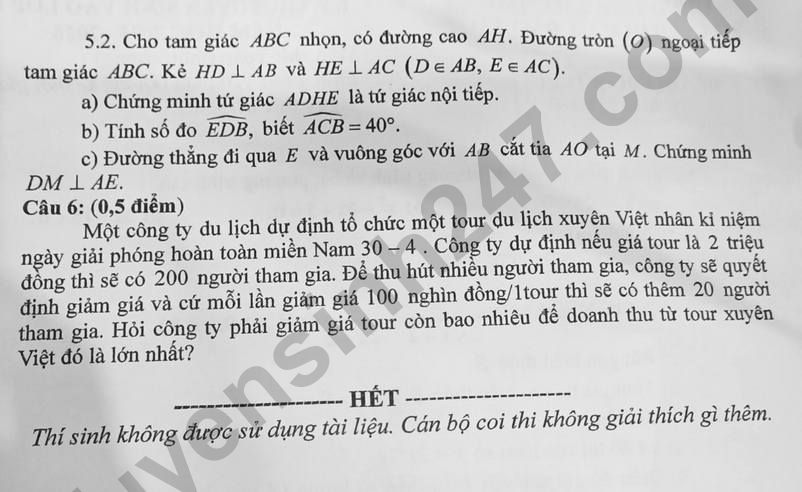 Dap an de thi vao lop 10 mon Toan 2025 - Lai Chau