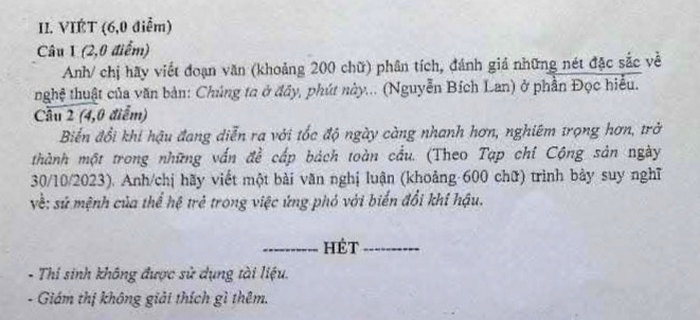 De thi thu TN THPT mon Van nam 2025 - THPT Tan Phong