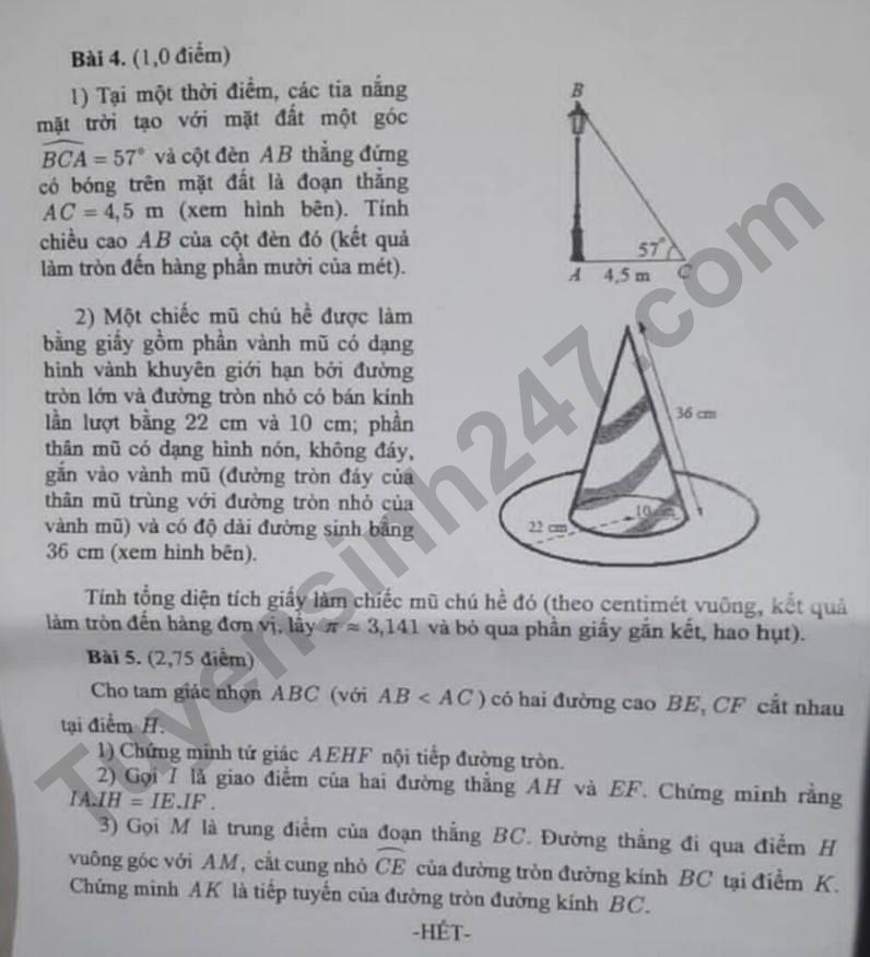 Dap an de thi vao lop 10 mon Toan - Dong Nai 2025