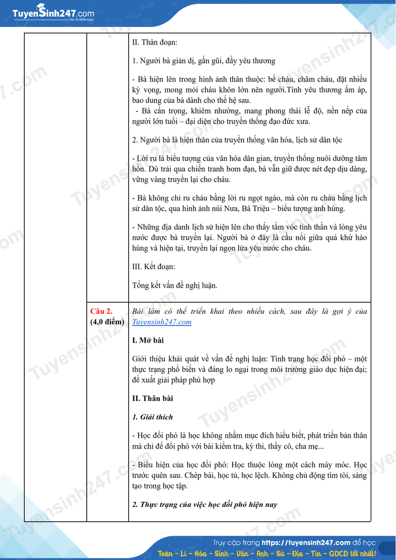 De thi vao lop 10 Kien Giang 2025 - mon Van chuyen (Co dap an)