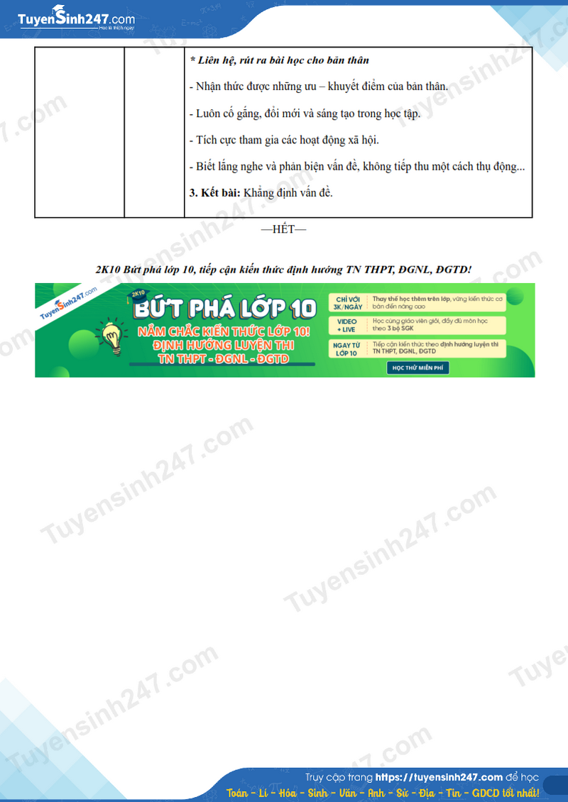 Dap an de thi mon Van vao lop 10 nam 2025 - Soc Trang