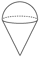 Một chiếc kem ốc quế gồm hai hai phần: phần phía dưới là một hình nón