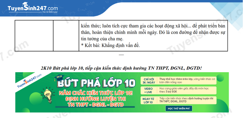 Dap an de thi mon Van vao lop 10 - Da Nang 2025
