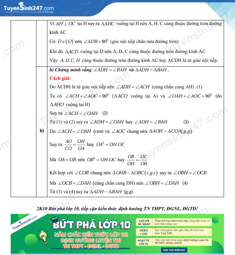 Dap an de thi vao lop 10 mon Toan 2025 - Dong Thap