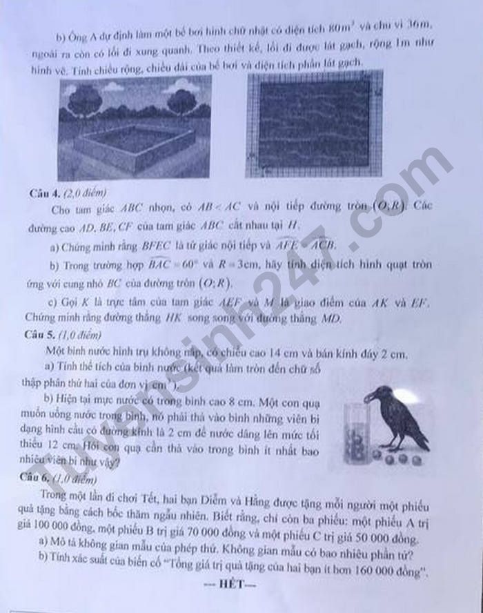 Dap an de thi vao lop 10 mon Toan 2025 - Da Nang