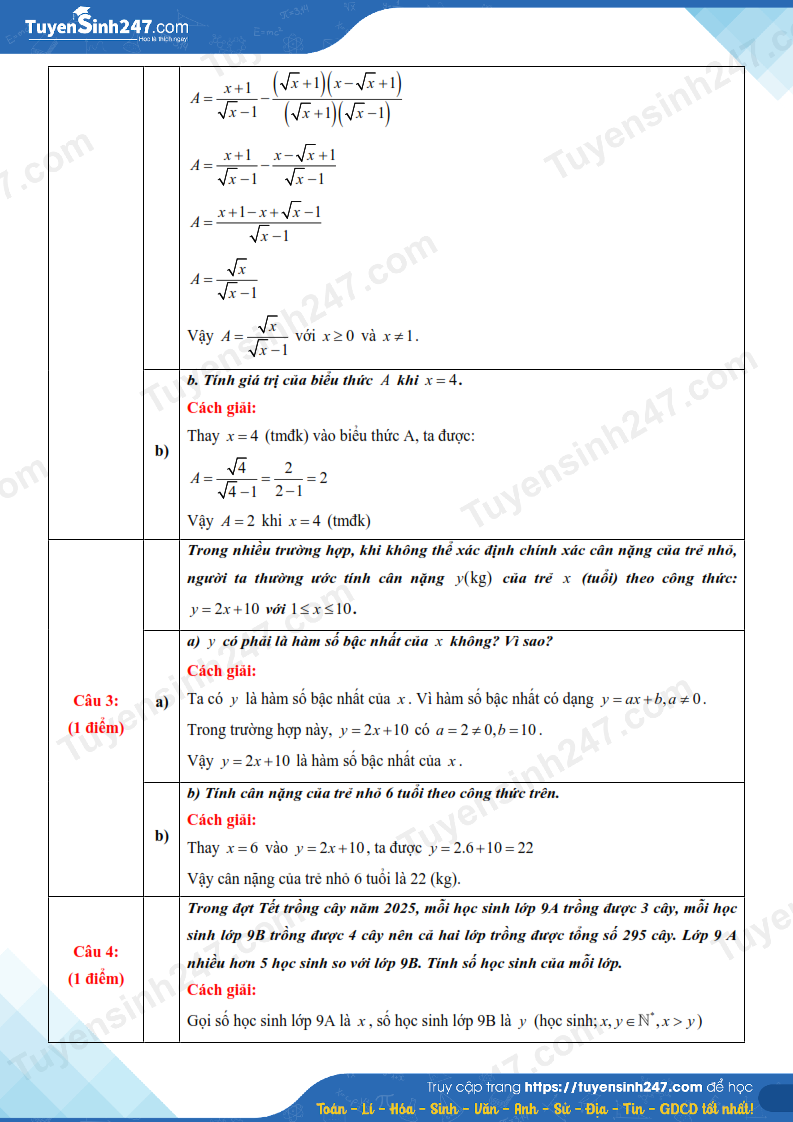 Dap an de thi vao lop 10 mon Toan 2025 - Thai Nguyen