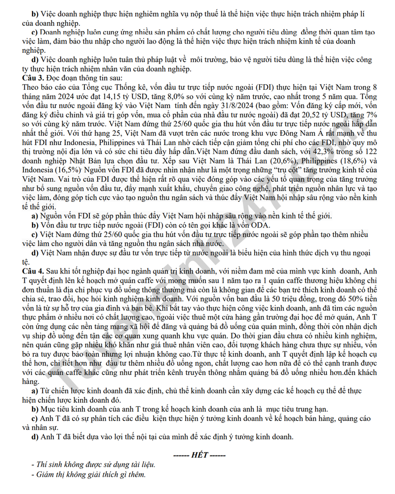 De thi thu tot nghiep THPT 2025 mon GDKT&PL lan 1 cum truong THPT Nghe An