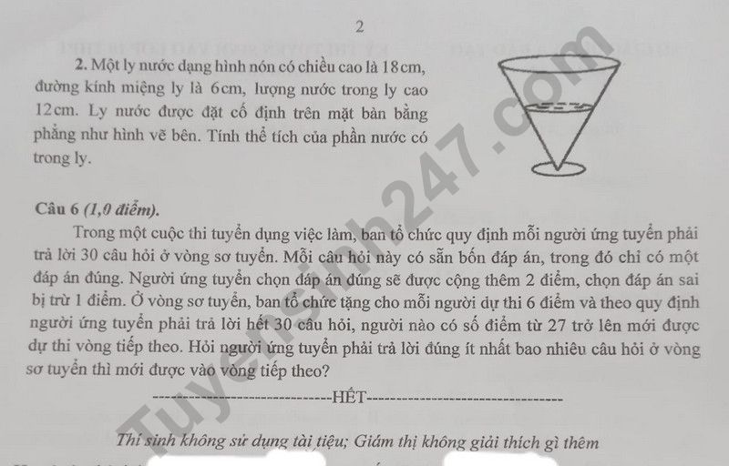 Dap an de thi vao lop 10 mon Toan 2025 - Bac Kan