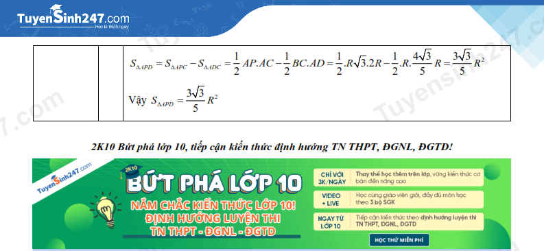 Dap an de thi vao lop 10 mon Toan 2025 - Can Tho