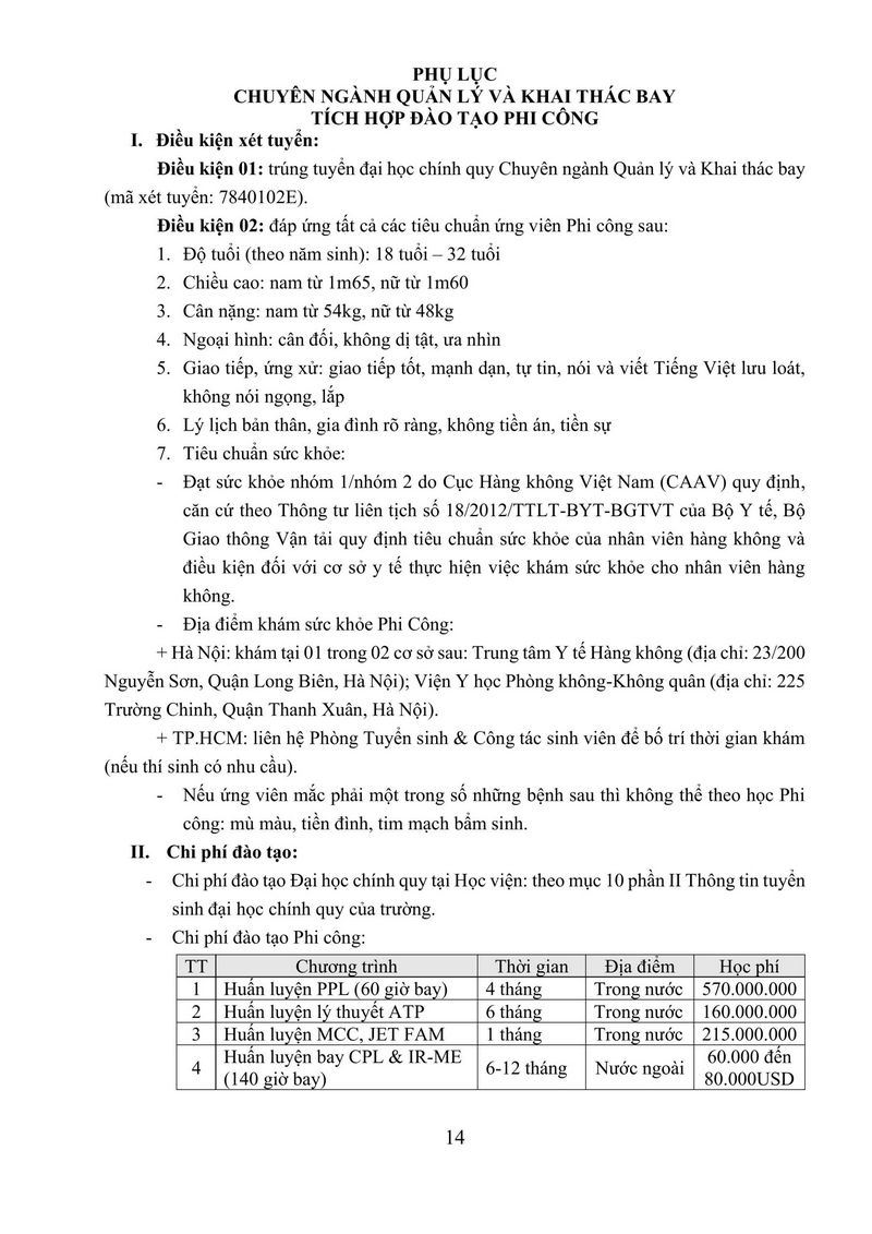 Thong tin tuyen sinh Hoc vien Hang khong Viet Nam nam 2025