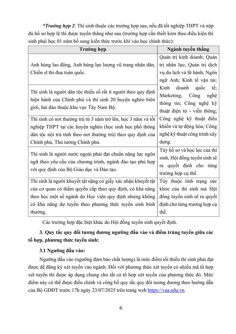 Thong tin tuyen sinh Hoc vien Hang khong Viet Nam nam 2025
