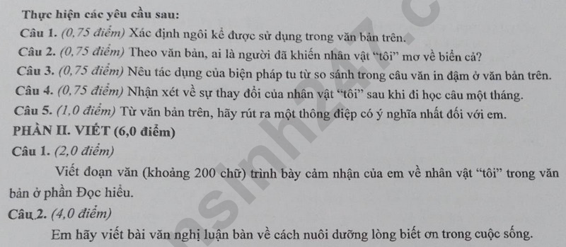 Dap an de thi vao lop 10 mon Van 2025 - Dak Lak