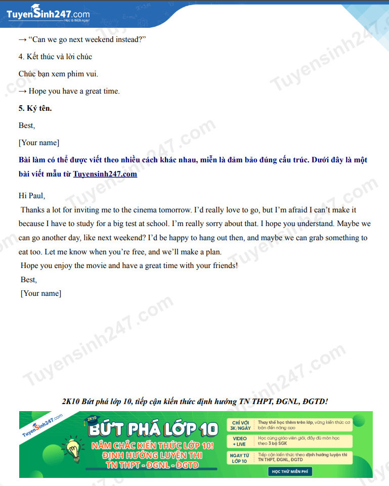 Dap an de thi mon Anh vao lop 10 - Ninh Thuan 2025