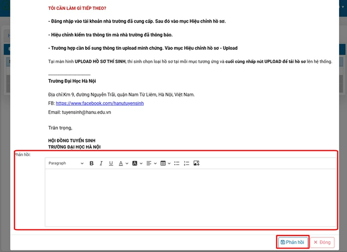 Huong dan dang ky xet tuyen ket hop, uu tien xet tuyen Dai hoc Ha Noi 2025