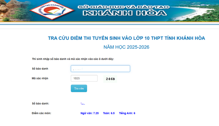 Da co diem thi vao lop 10 Khanh Hoa nam 2025