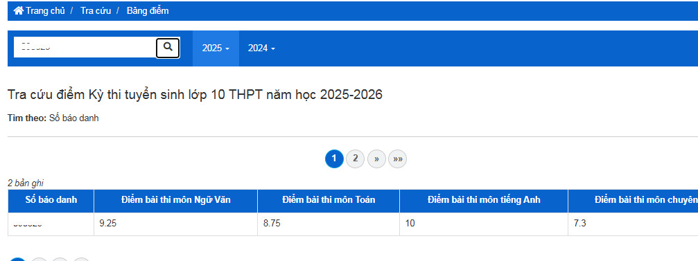 Tra cuu diem thi vao lop 10 Ninh Binh nam 2025