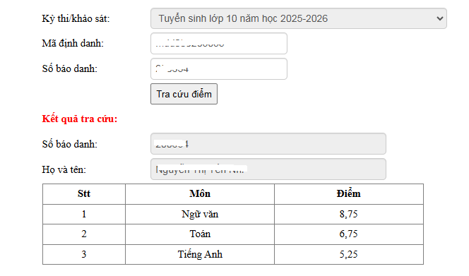 Da co diem thi vao lop 10 Phu Tho nam 2025