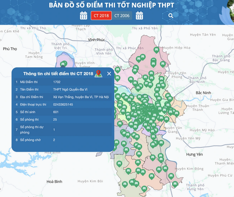 Ban do so ho tro thi sinh thi tot nghiep THPT nam 2025 tai Ha Noi