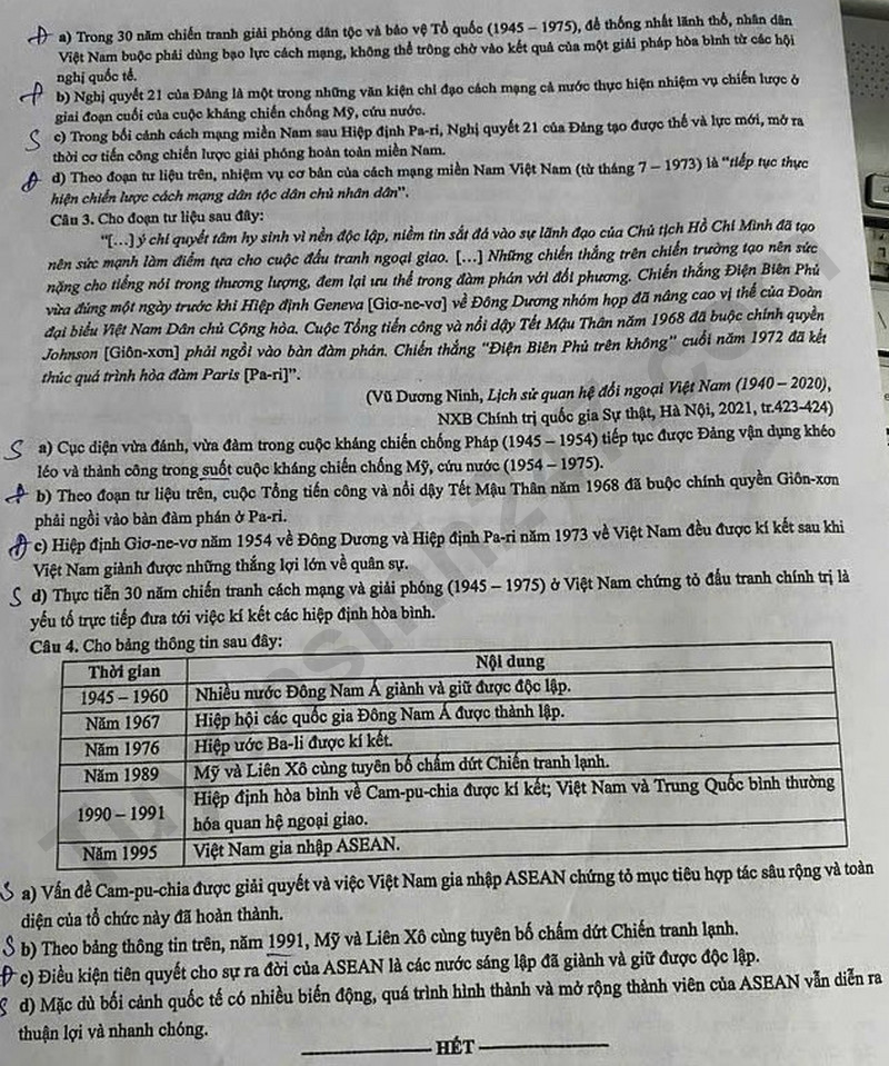 Dap an de thi tot nghiep THPT 2025 ma de 0824 mon Su