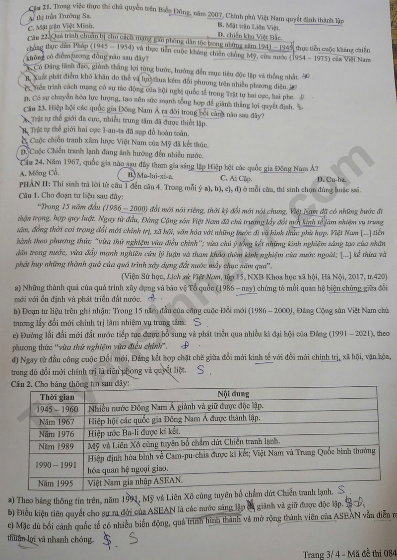 Dap an de thi tot nghiep THPT mon Su 2025 - ma de 0843