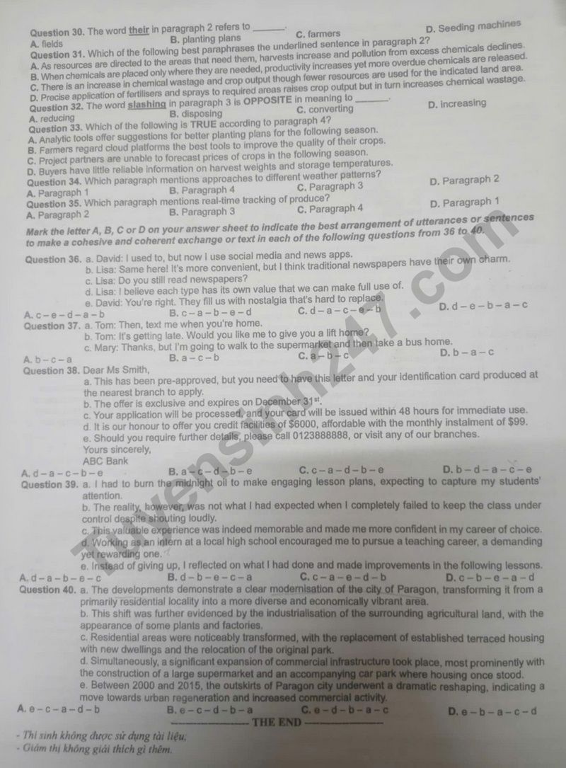 Dap an mon Anh ma de 1132 - tot nghiep THPT nam 2025