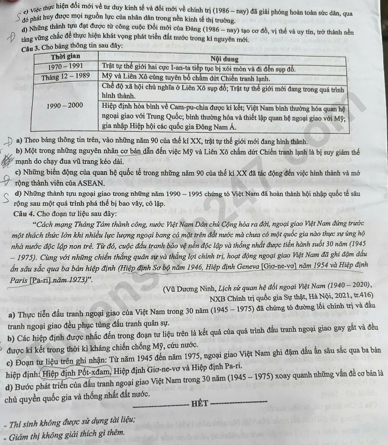 Dap an de thi tot nghiep THPT mon Su 2025 - ma de 0802