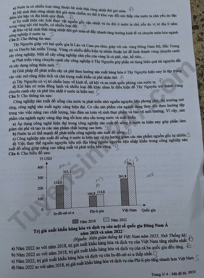 Dap an mon Dia ma de 0934 - tot nghiep THPT nam 2025