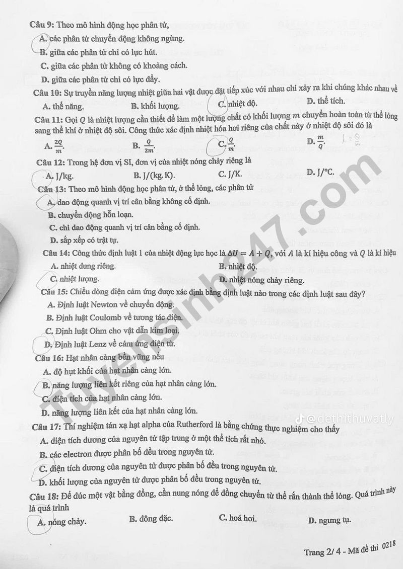 Dap an de thi tot nghiep THPT 2025 mon Ly ma de 0218
