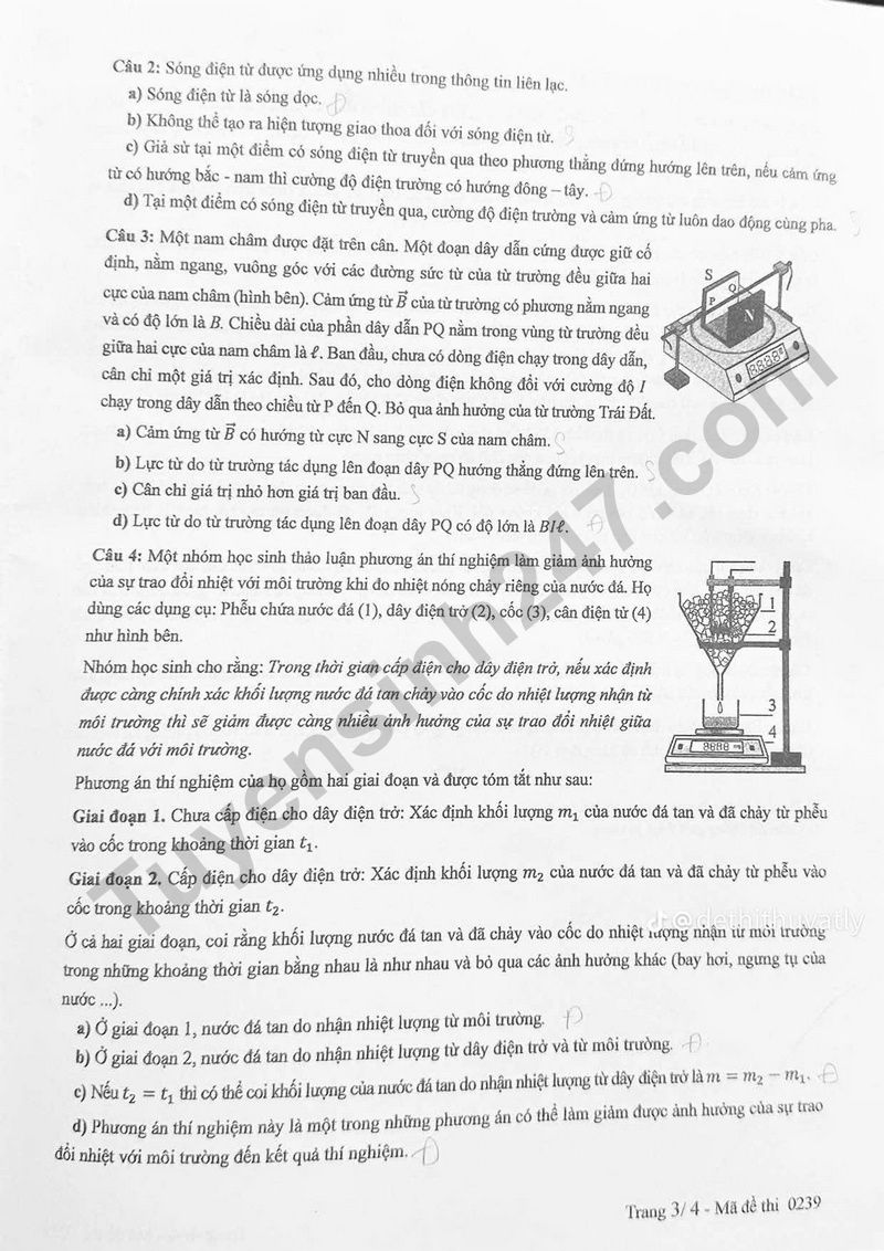 Dap an de thi tot nghiep THPT 2025 - mon Ly ma de 0239