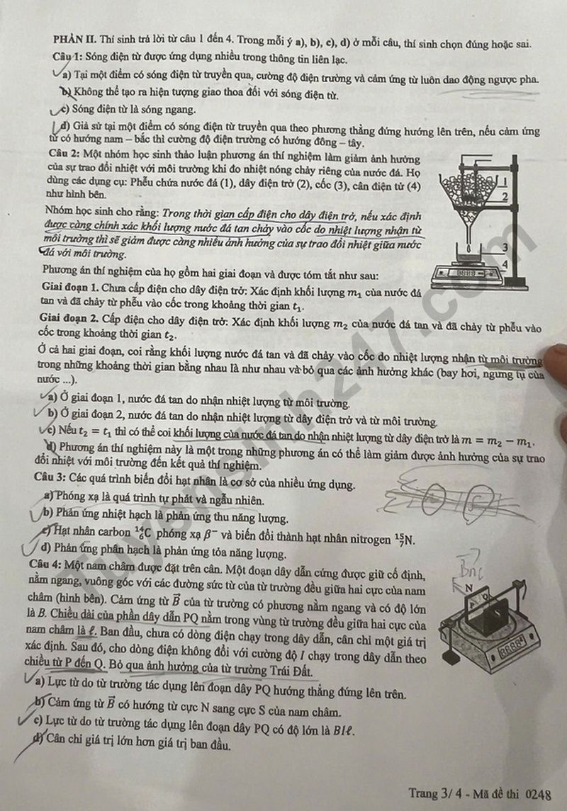 Dap an de thi tot nghiep THPT 2025 mon Ly ma de 0248