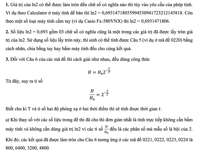 Mot cau Vat ly thi tot nghiep THPT co 2 dap an