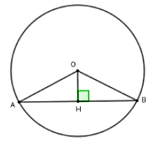 Cho đường tròn (O) có bán kính R = 5 cm. Khoảng cách từ tâm đến dây AB là 3